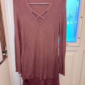 Free People Dusty Rose Long Sleeve Dress